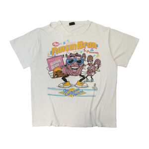 Vintage California Raisins Thrashed Post Raisin Bran Graphic T-Shirt Size N/A